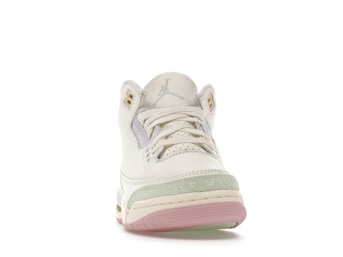 Детские кроссовки Lifestyle с принтом Jordan 3 Retro Jordan, Sail/Jade Aura/Aura/Iced Carmine/Muslin/Iris Whisper — фото 2