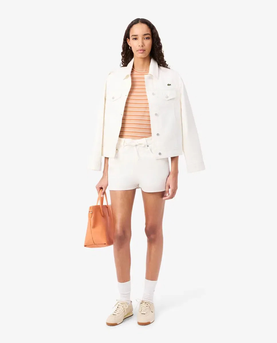 Футболка Lacoste Rosa / Blanco с принтом — фото 4
