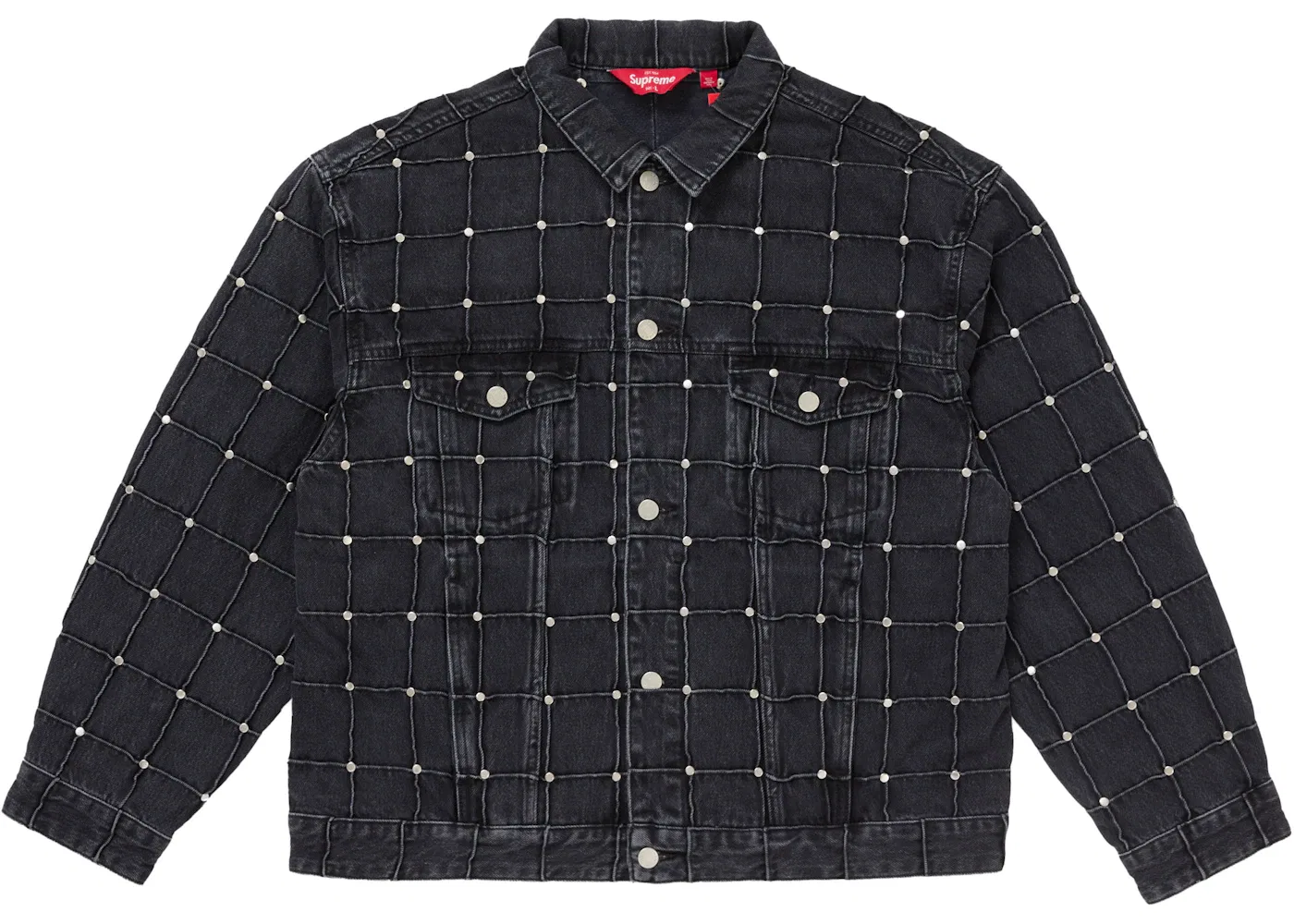 Мужская куртка-джинсовка с заклепками Supreme Jacket, Black