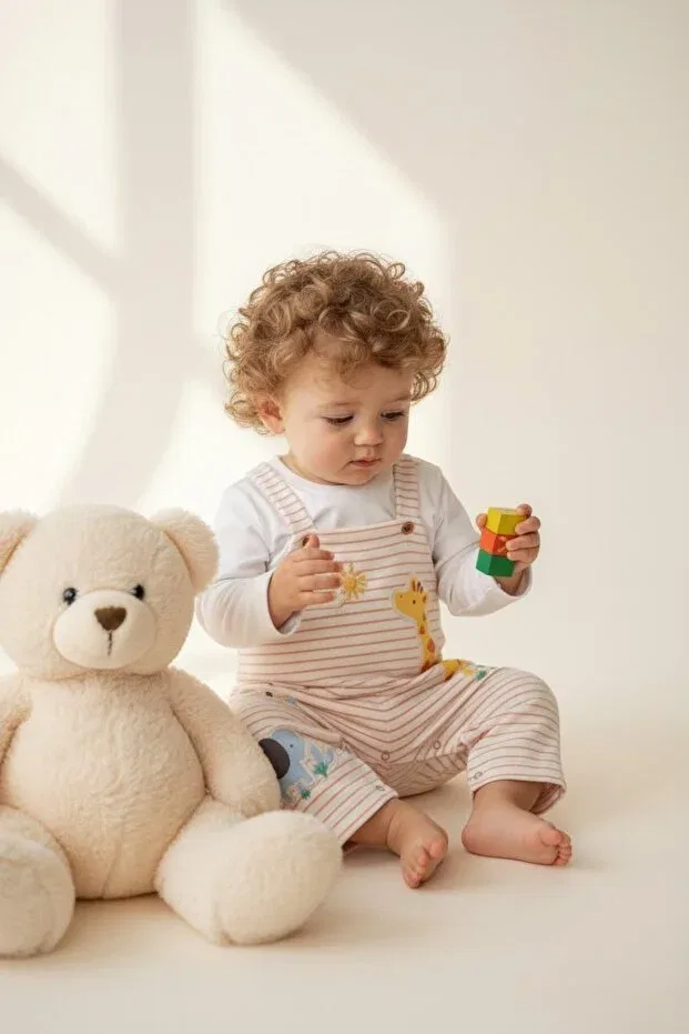 Детский комбинезон с принтом Safari Friends Overall Set The Nest Kids, Multicolor