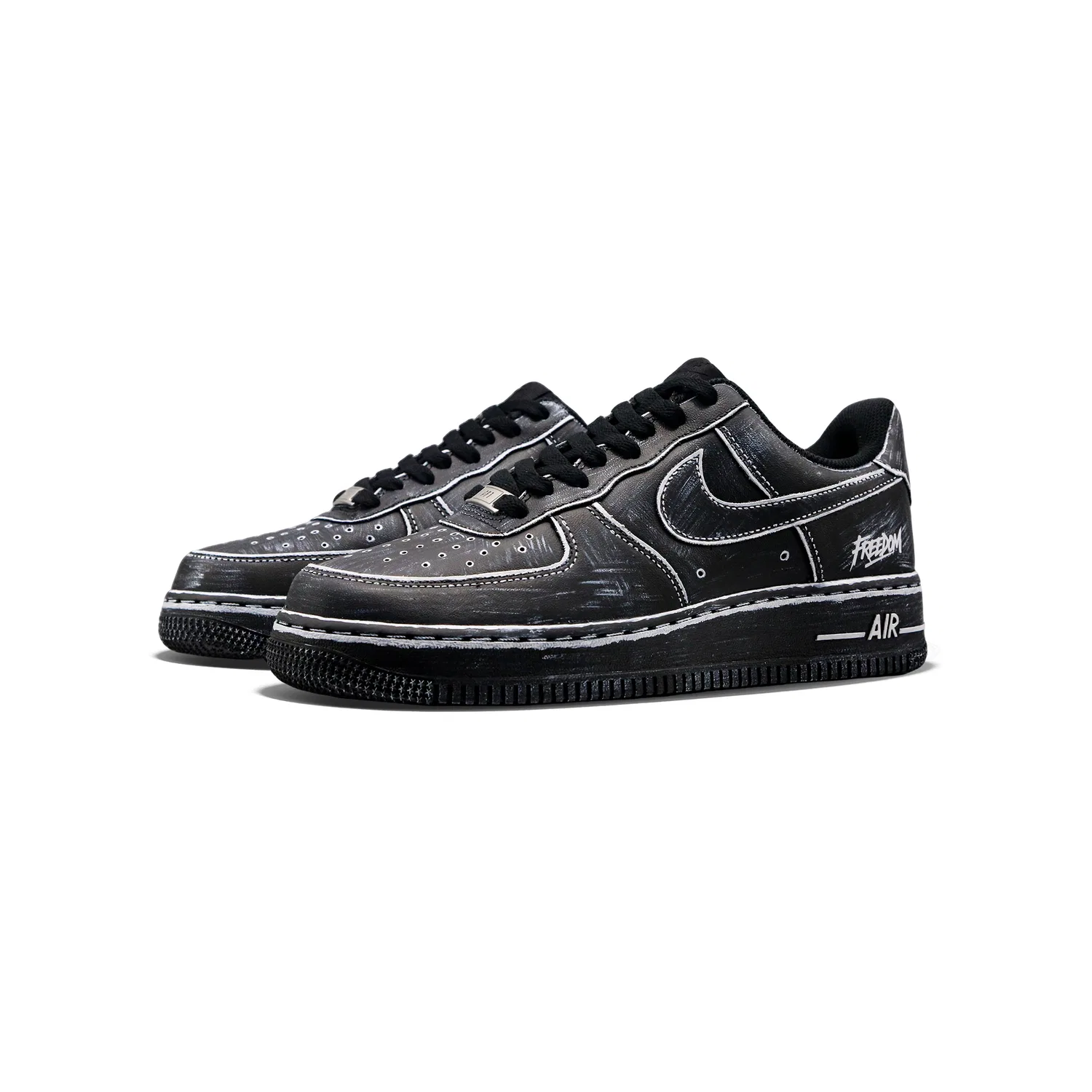 Детские кроссовки для скейтбординга Nike Air Force 1, Black — фото 4