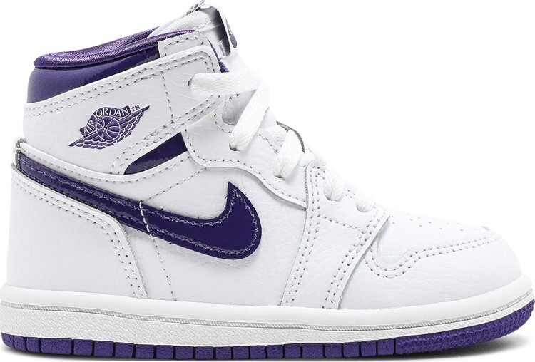 

Кроссовки Air Jordan 1 Retro High OG TD Court Purple, белый