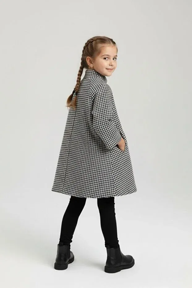 Детское пальто для девочек с принтом Plaid Tangül&Ali'S Moda Evi, Plaid — фото 3