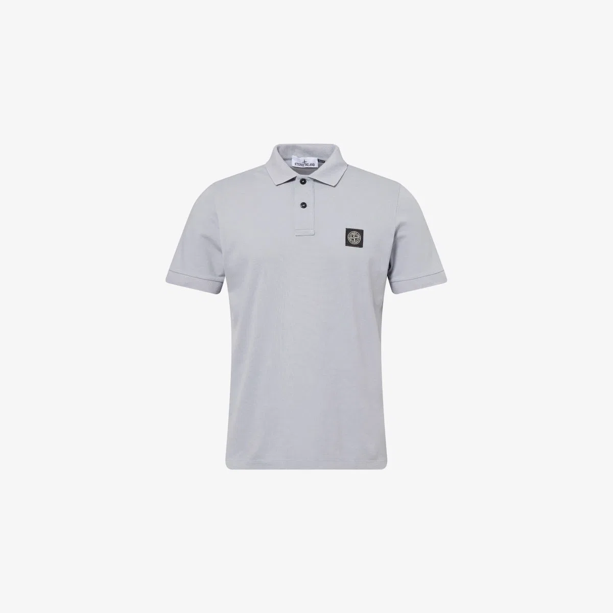 Поло из эластичного хлопка с нашивкой и логотипом Stone Island, серый
