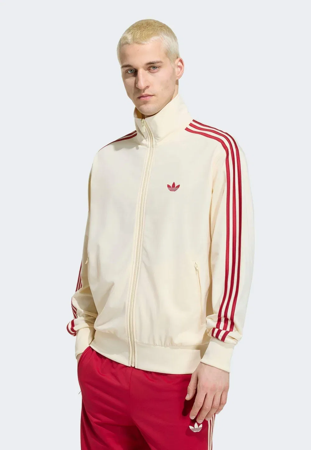 Firebird tt - тренировочная куртка Adidas Originals, Warm Vanilla Team Victory Red