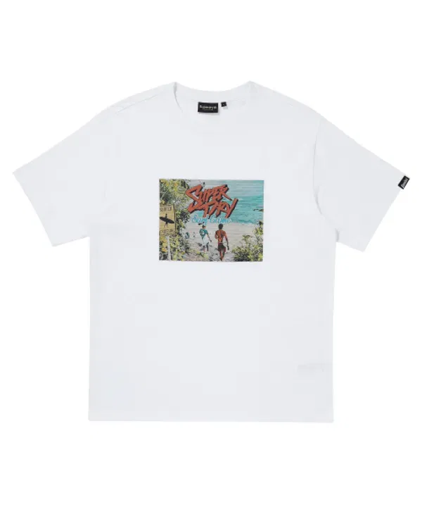 Футболка с ретро-принтом, Vacation, Superdry, белый