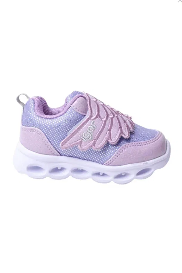 Детские спортивные туфли для девочек с подсветкой Bella kids lighted lilac sports shoes bc10001 Igor, Lila