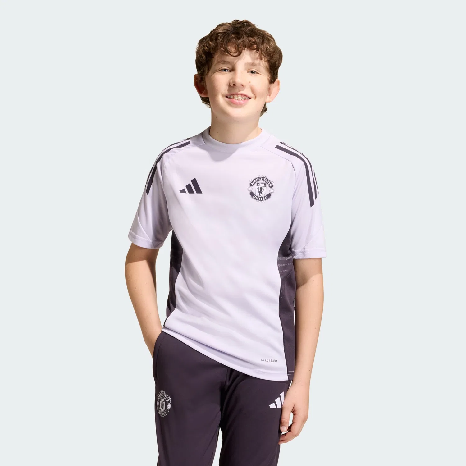Спортивная футболка Adidas Performance фиолетового цвета — фото 3