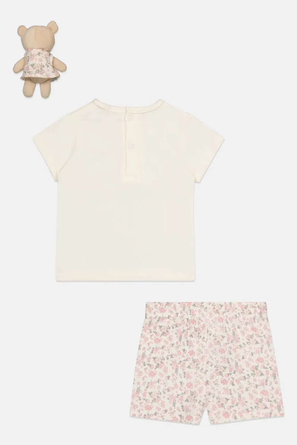 Комплект футболки и шортов с принтом с мягкой игрушкой Rock-A-Bye Baby Boutique, разноцветный — фото 3
