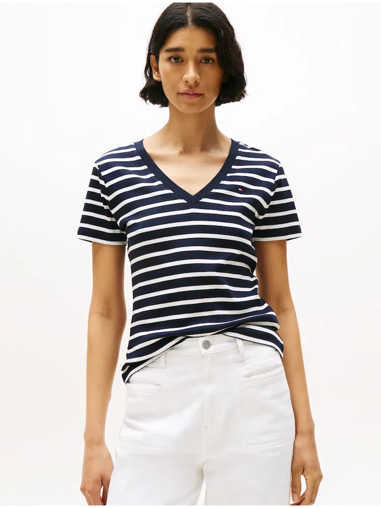 Футболка с V-вырезом, Slim Fit TOMMY HILFIGER, Navy