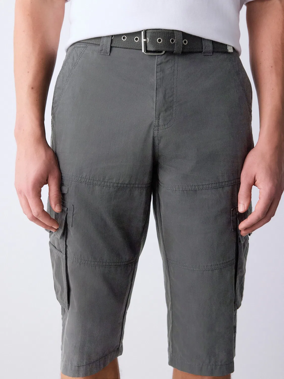 Шорты карго длинные с поясом, Charcoal Grey Next