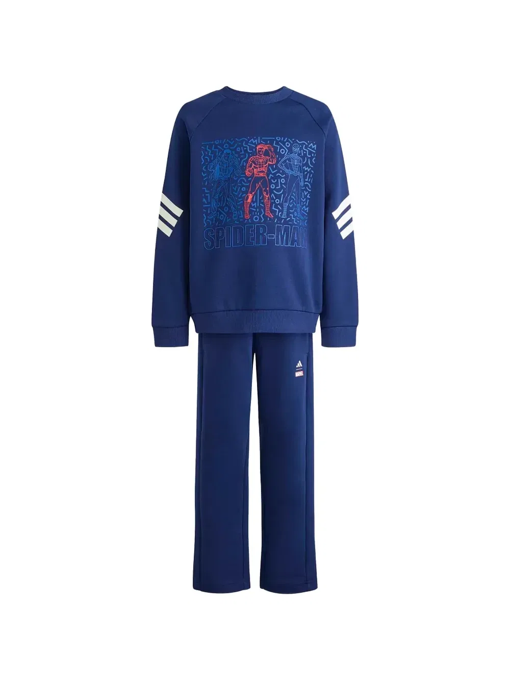 Спортивный костюм Человек-паук с графическим принтом Adidas Kids, синий