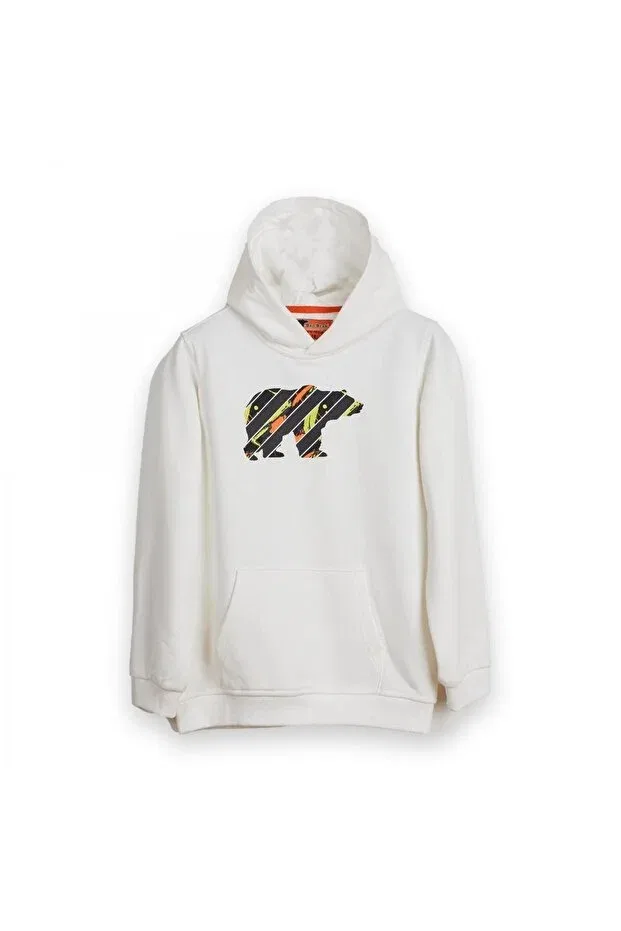Детское худи для девочек с капюшоном mono hoodie jr white boy Bad Bear, C04 Off-White