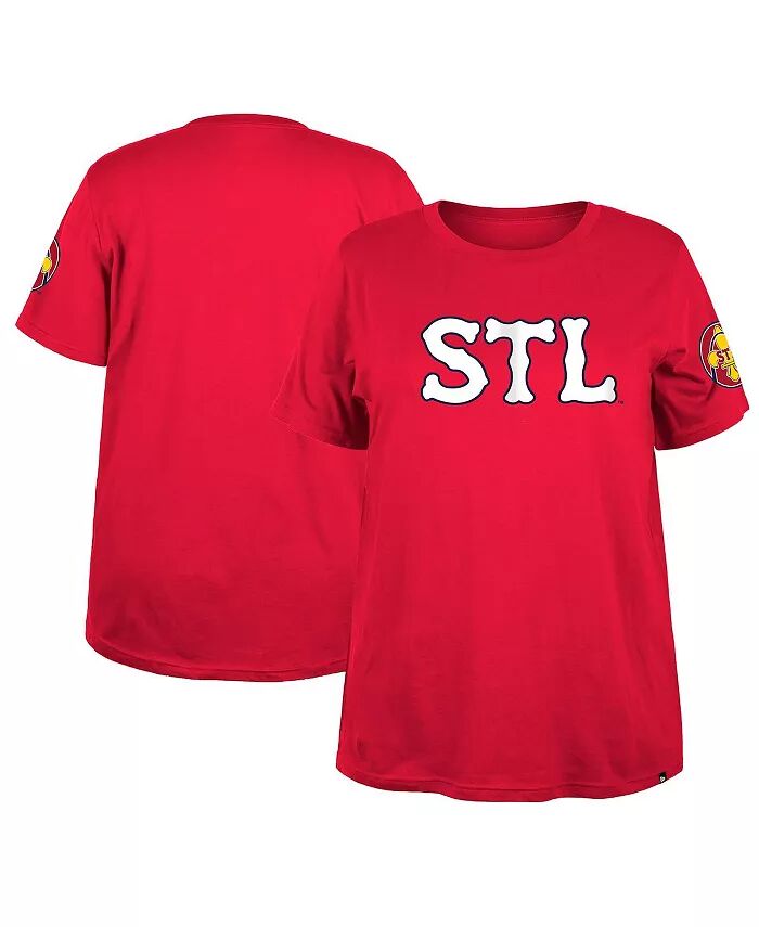 

Женская красная футболка St. Louis Cardinals 2024 City Connect размера Plus New Era