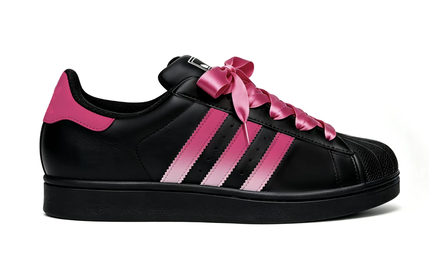 Детские кеды для скейтбординга Adidas Originals Superstar 2, Black Pink — фото 3