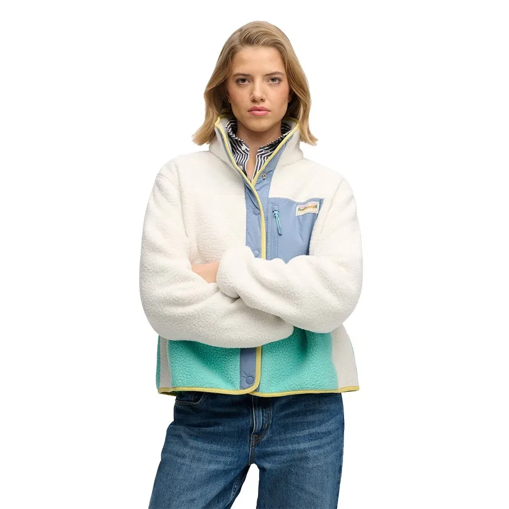 Куртка Colour Block Fleece Superdry, белый — фото 4