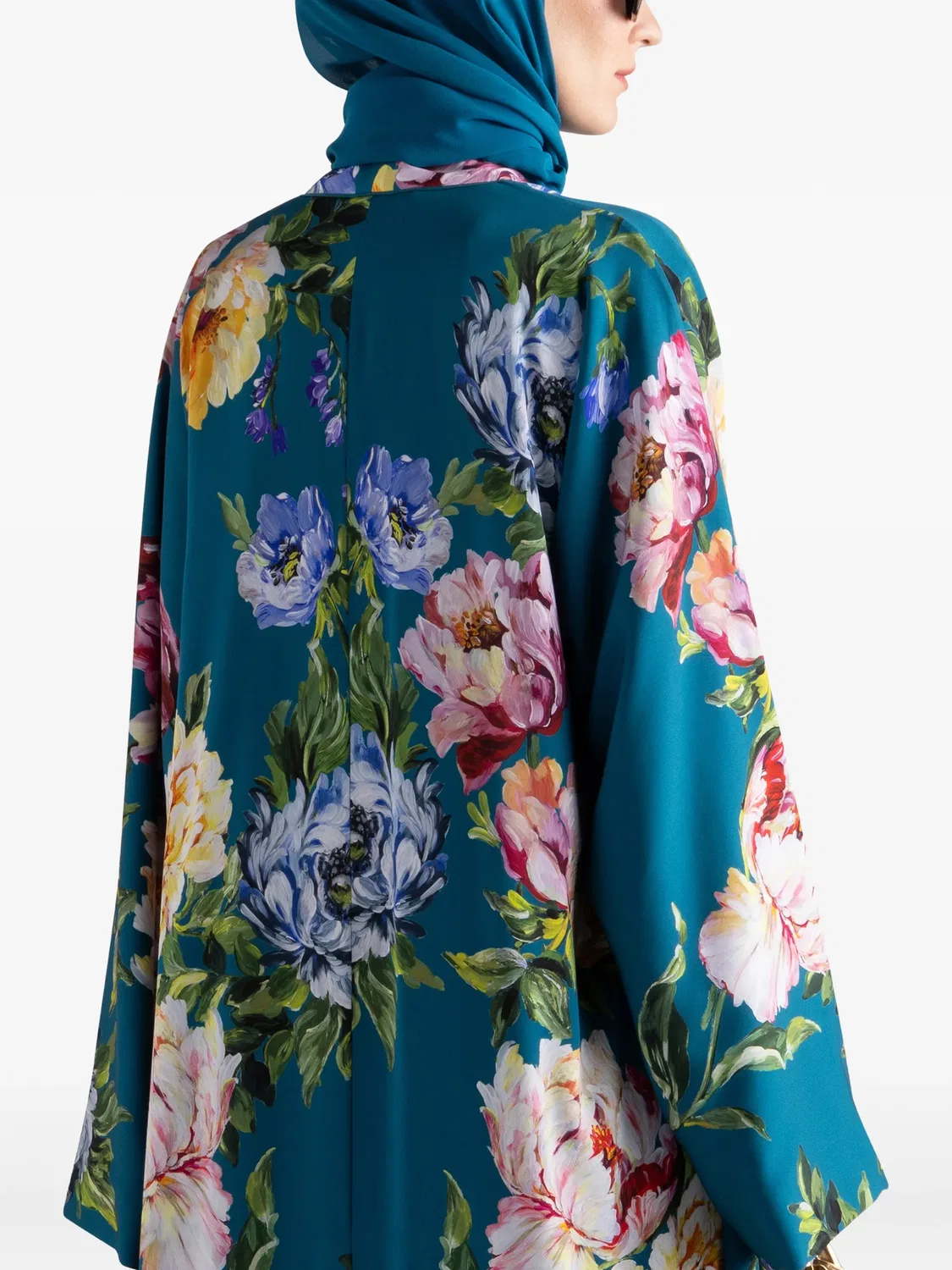 Платье макси с цветочным принтом Dolce & Gabbana, синий — фото 4