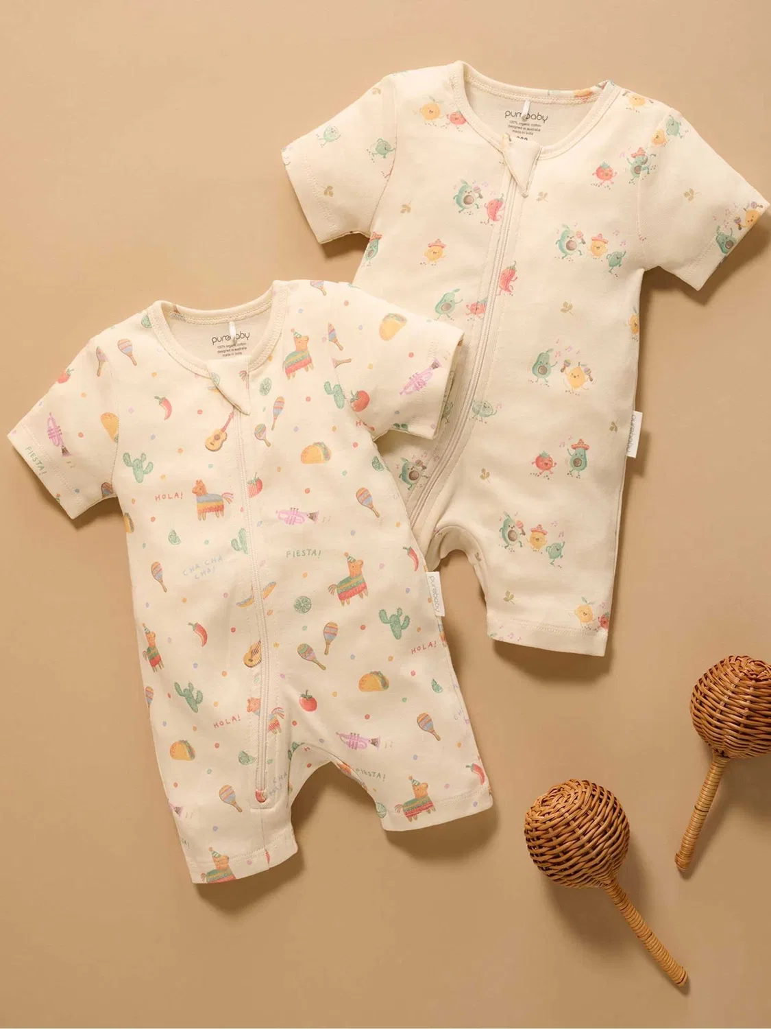 Боди-комбинезон с коротким рукавом Purebaby Blue