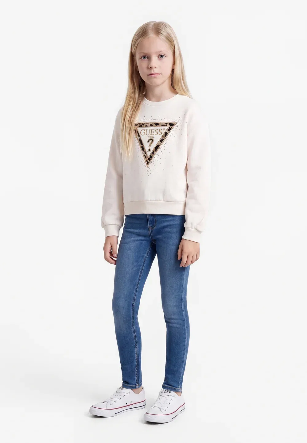 Свободная спортивная толстовка Guess, Cream White