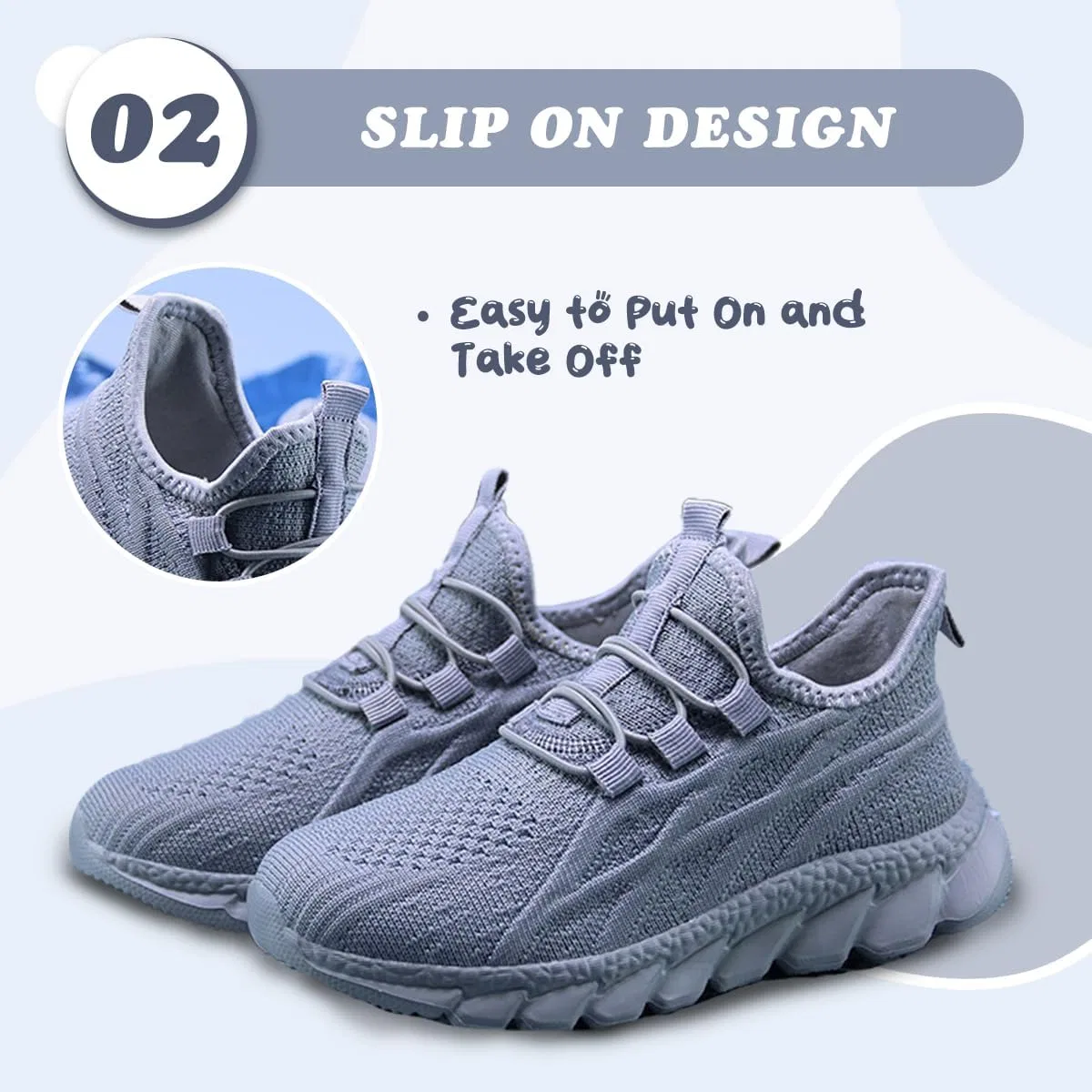 Детские кроссовки для мальчиков с принтом DLWKIPV, Light Gray Blue — фото 4