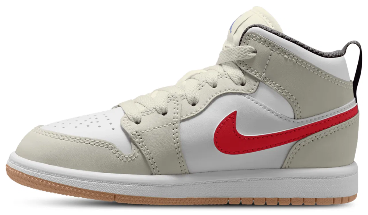Кроссовки для мальчиков Jordan AJ 1 Mid, цвет White/Sail/Phantom — фото 2