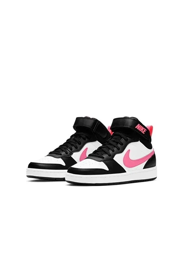 Детские кроссовки для девочек текстильные Court Borough Mid 2 Ankle Shoes Nike, Pink — фото 2