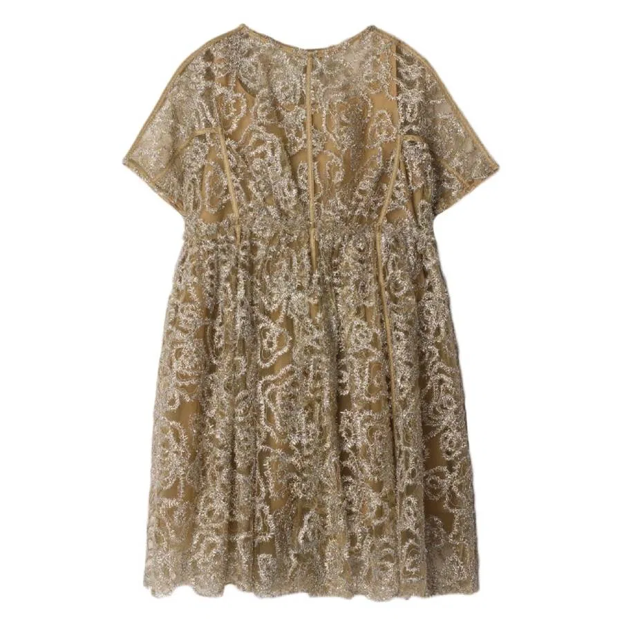Платье из тюля с металлизированной нитью Kids Teyana Burberry, Sand Ip Pat