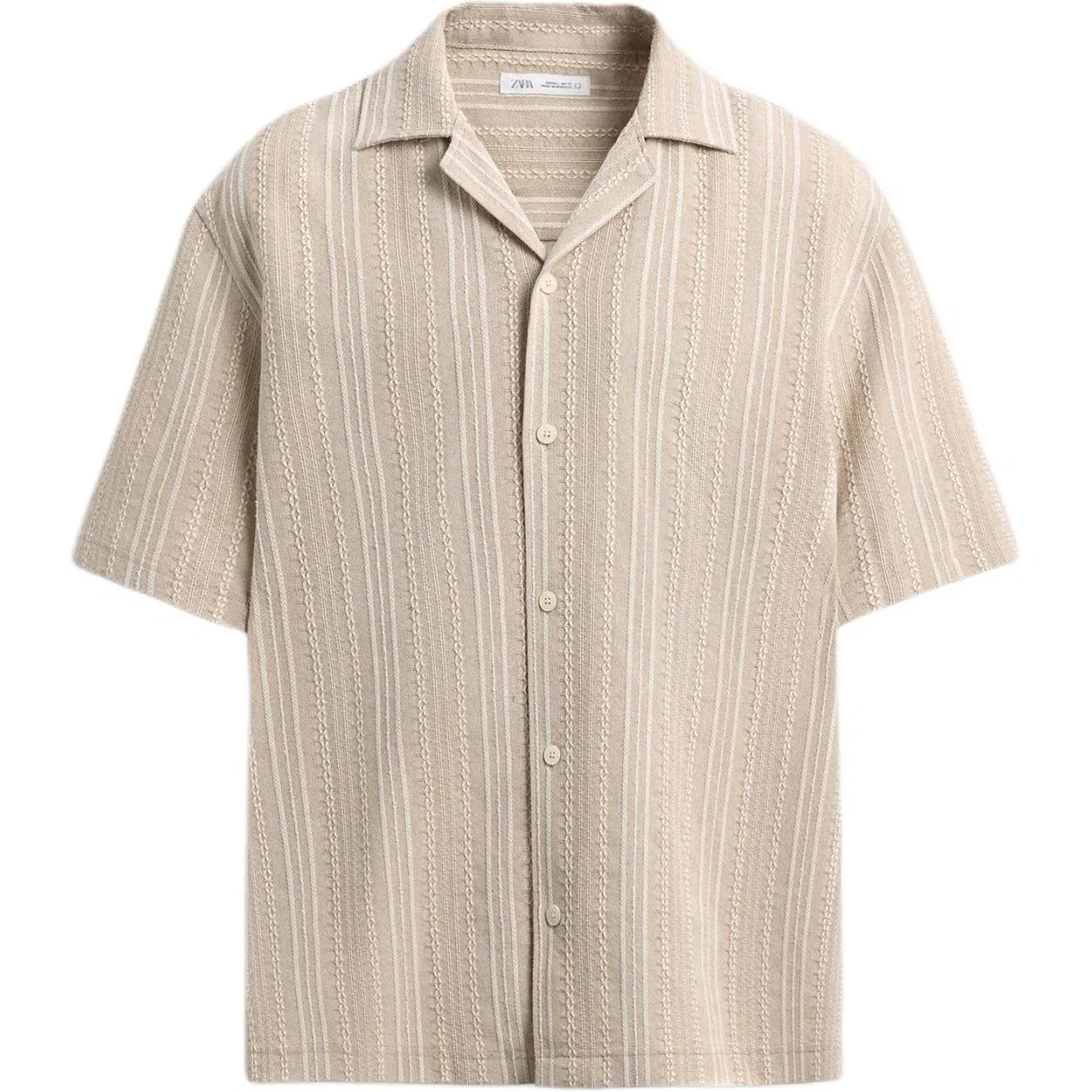 Мужская рубашка с лацканами Tan Lapel Moderate ZARA, Tan