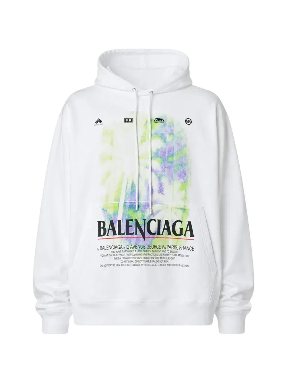 Худи с графическим принтом Balenciaga, белый