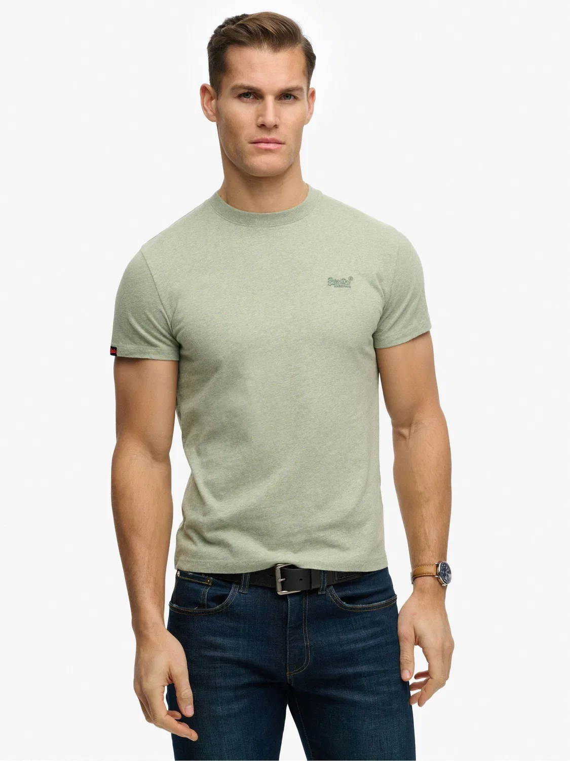 Футболка свободного кроя Essential Logo Embroidery Superdry, светло-зеленый меланж