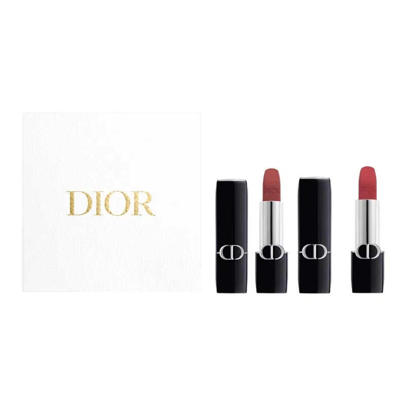 Женский набор помад с эффектом бархата, 2 шт, DIOR, Rose Pink Brown/Sandalwood Nude