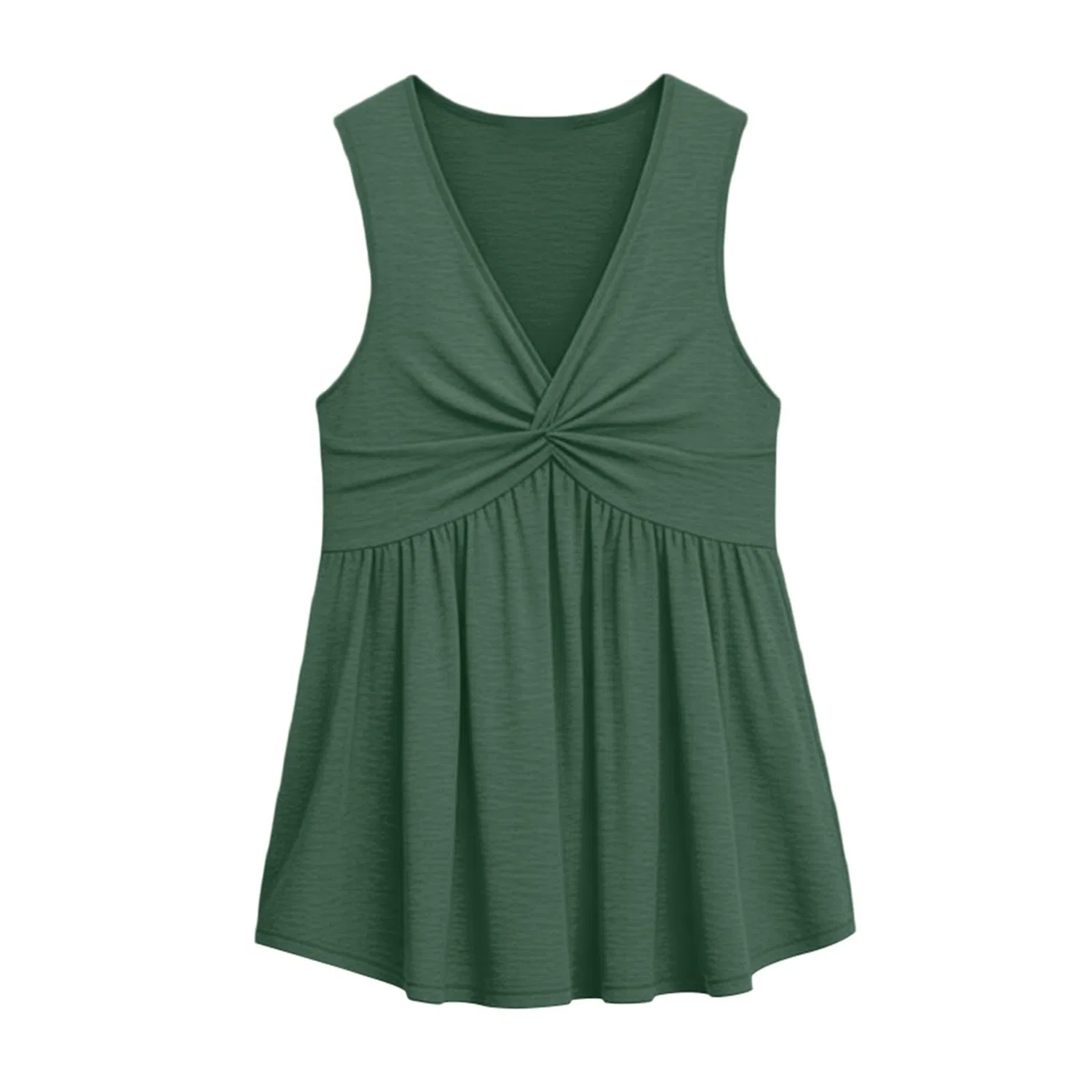 Женская безрукавка с V-образным вырезом Y2K Tank Top, Verde Scuro — фото 4