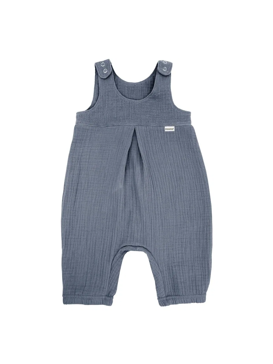 Комбинезон MAXIMO 'GOTS BABY-Overall, Musselinstoff, Windeloffnung' синего цвета