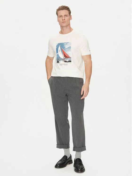 Футболка regular fit Color Photo Print Tommy Hilfiger, бежевый — фото 2