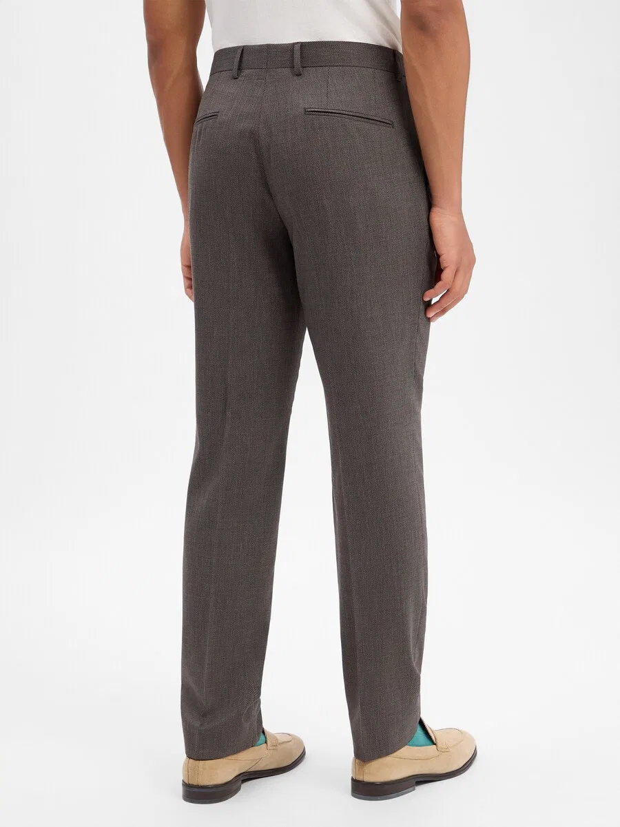 Брюки BOSS Regular Pleated Pants 'H-Leon-MM-C-NF' цвета "грязный"