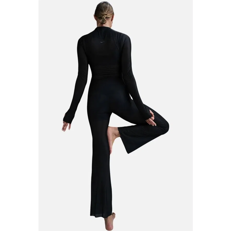 Женские спортивные брюки с высокой посадкой Zenvy Sheer Gentle Support High Rise Full Length Nike, Черный — фото 4