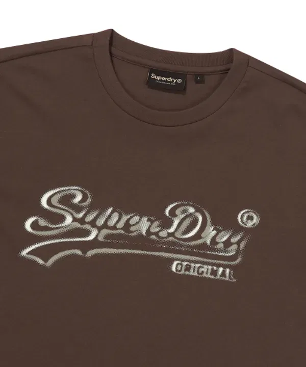 Футболка с логотипом в горошек, Superdry, темно-коричневый — фото 4