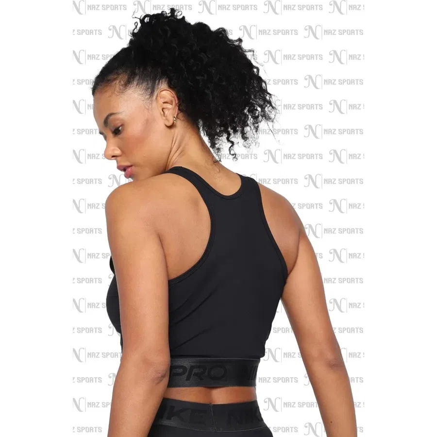 Женский спортивный топ без рукавов с принтом Pro Dri-Fit Graphic Crop Nike, Черный — фото 2