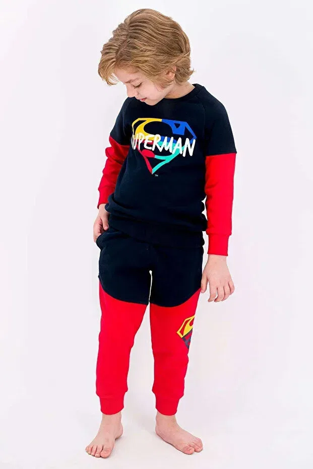Детский спортивный костюм для мальчиков с принтом Superman Navy Blue