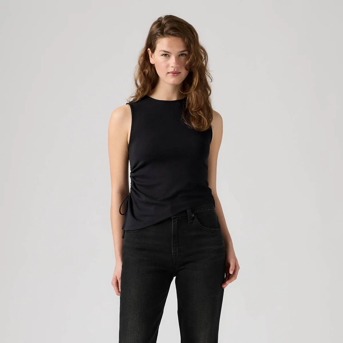 Асимметричный топ без рукавов от Alila Levi's, Anthracite Night - Black — фото 3