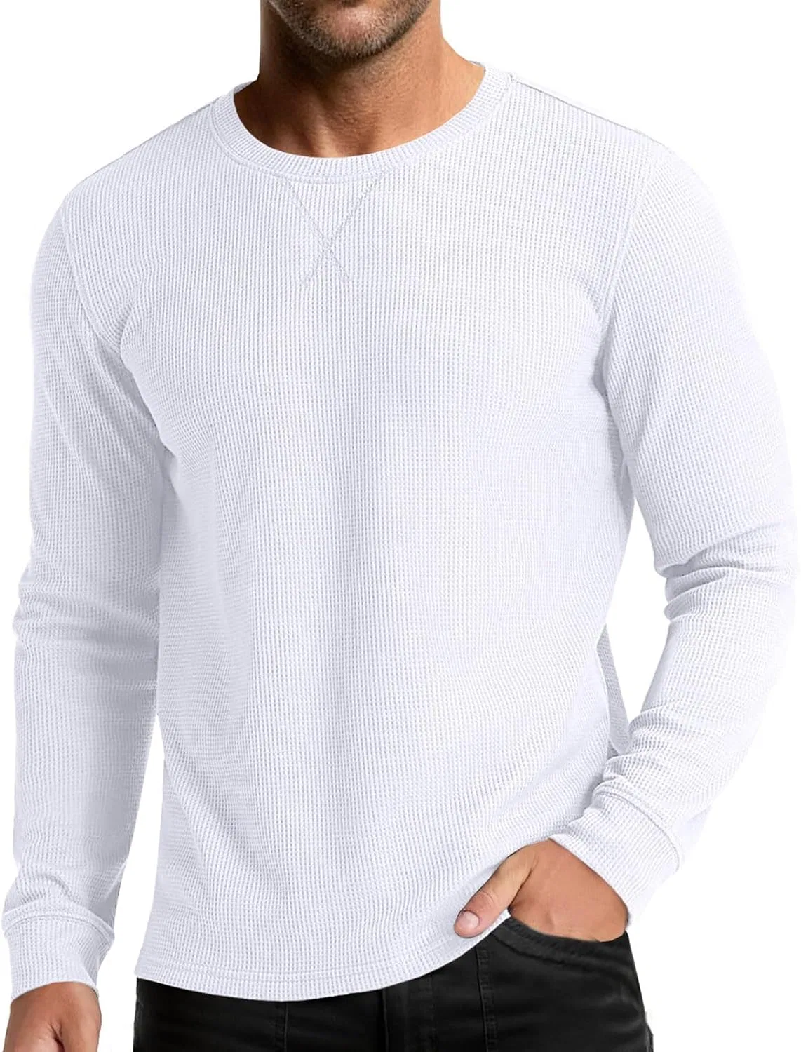 Мужская футболка с длинным рукавом Slim Fit, White — фото 2
