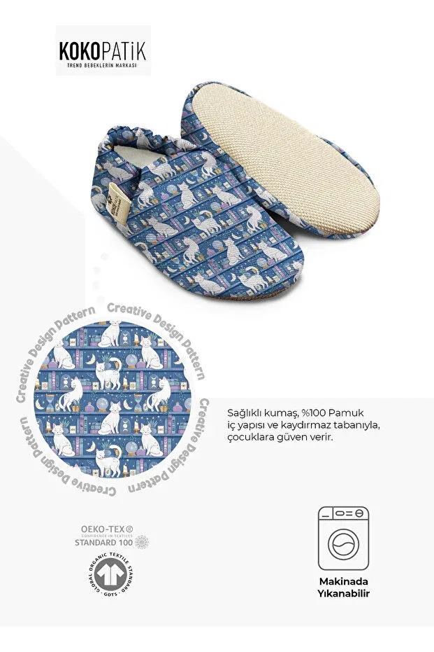 Детские пинетки для новорожденных с принтом Bilge desen booties Kokopatik, Multicolor — фото 3