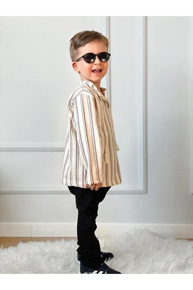 Детская рубашка с длинным рукавом Ares Kids Fashion, Белая — фото 2