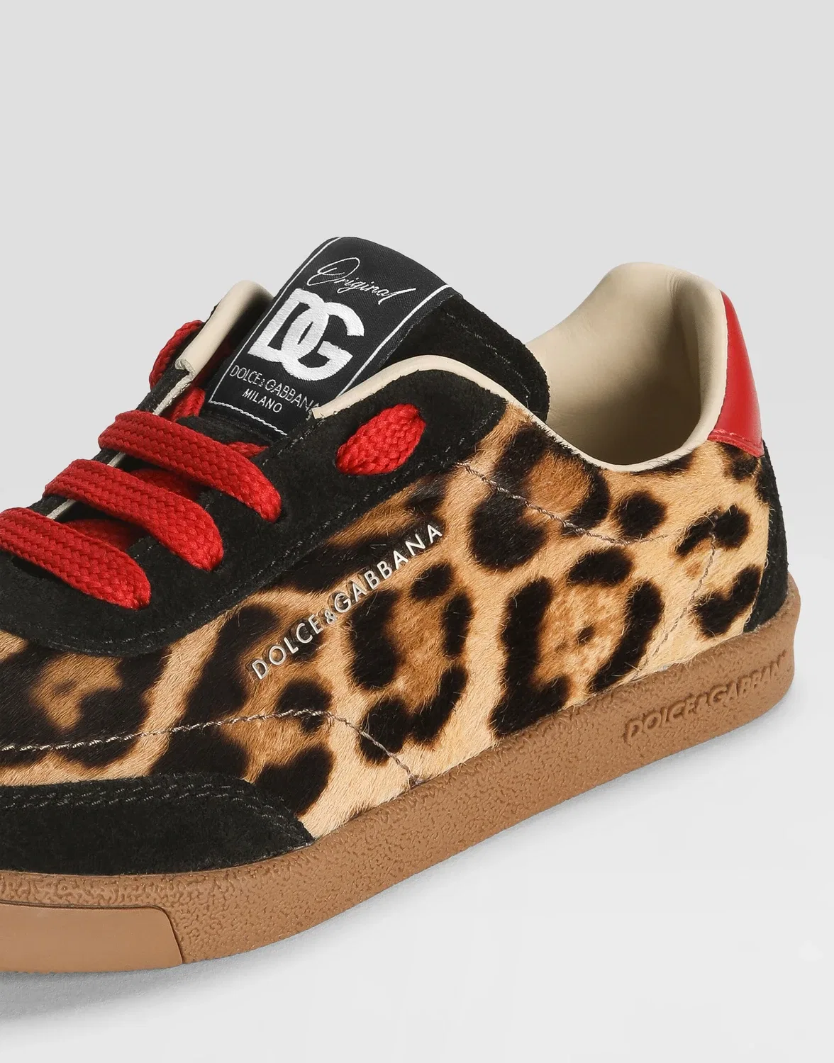 Кеды DG Originals из пони с леопардовым принтом DOLCE & GABBANA, коричневый — фото 4
