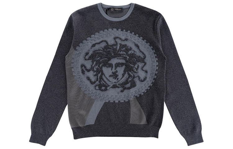 

Свитер Slim Fit Knitwear Men's Dark Gray VERSACE, темно-серый