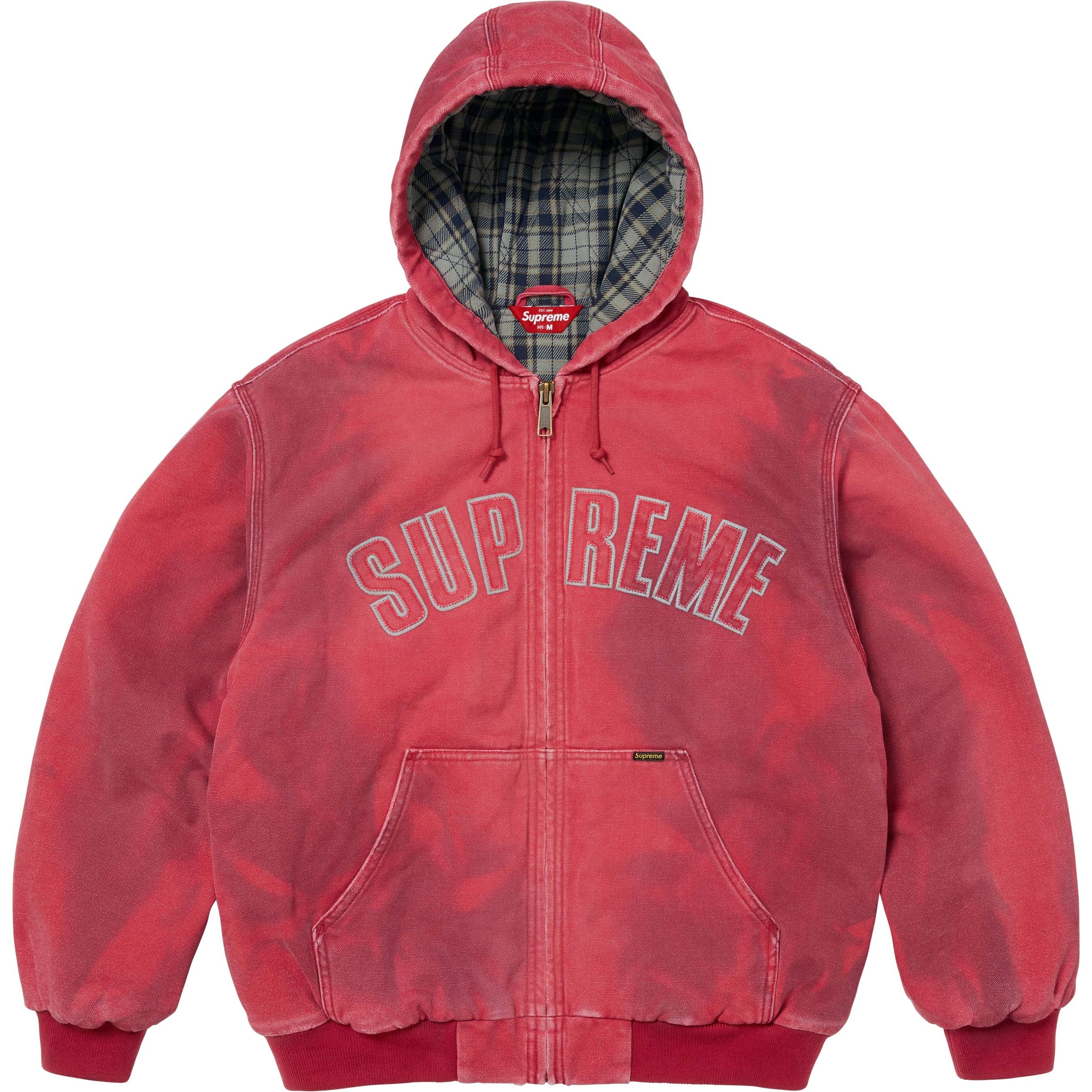 

Supreme Отражающая рабочая куртка с капюшоном унисекс, Red/Red