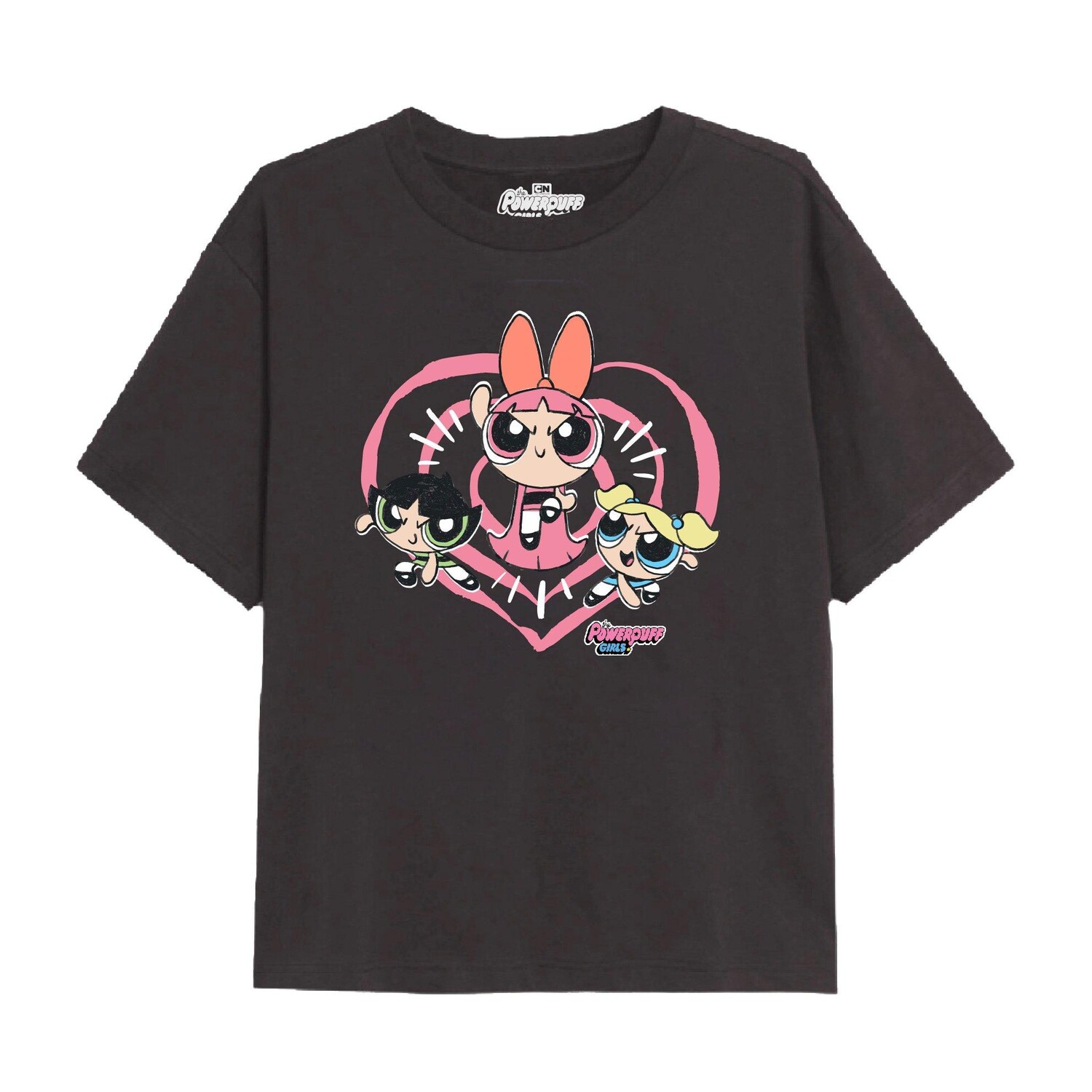 

Футболка с сердечками Powerpuff Girls, серый