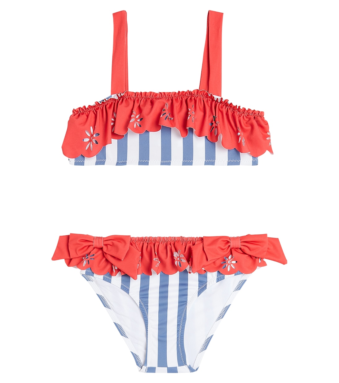 

Полосатый бикини с оборками и бантом Patachou, Marine Stripes