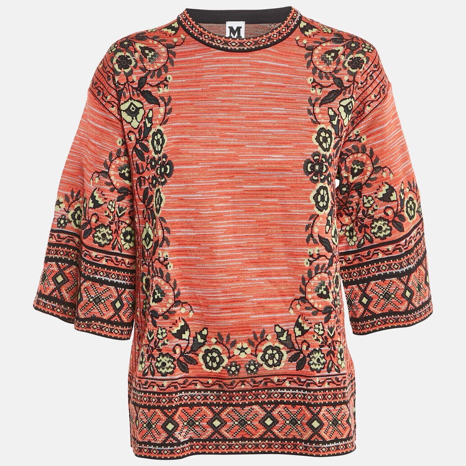 

M Missoni Вязаный топ Missoni розового цвета с цветочным узором