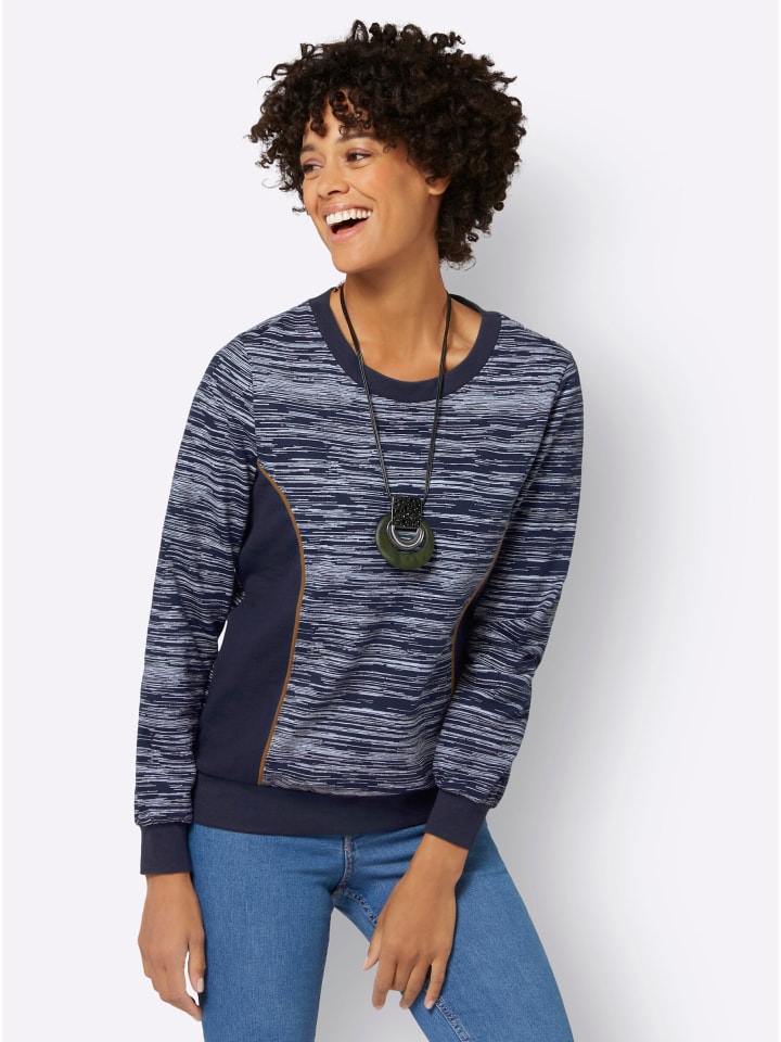 

Толстовка с принтом темно-синего и экрю цвета WITT WEIDEN